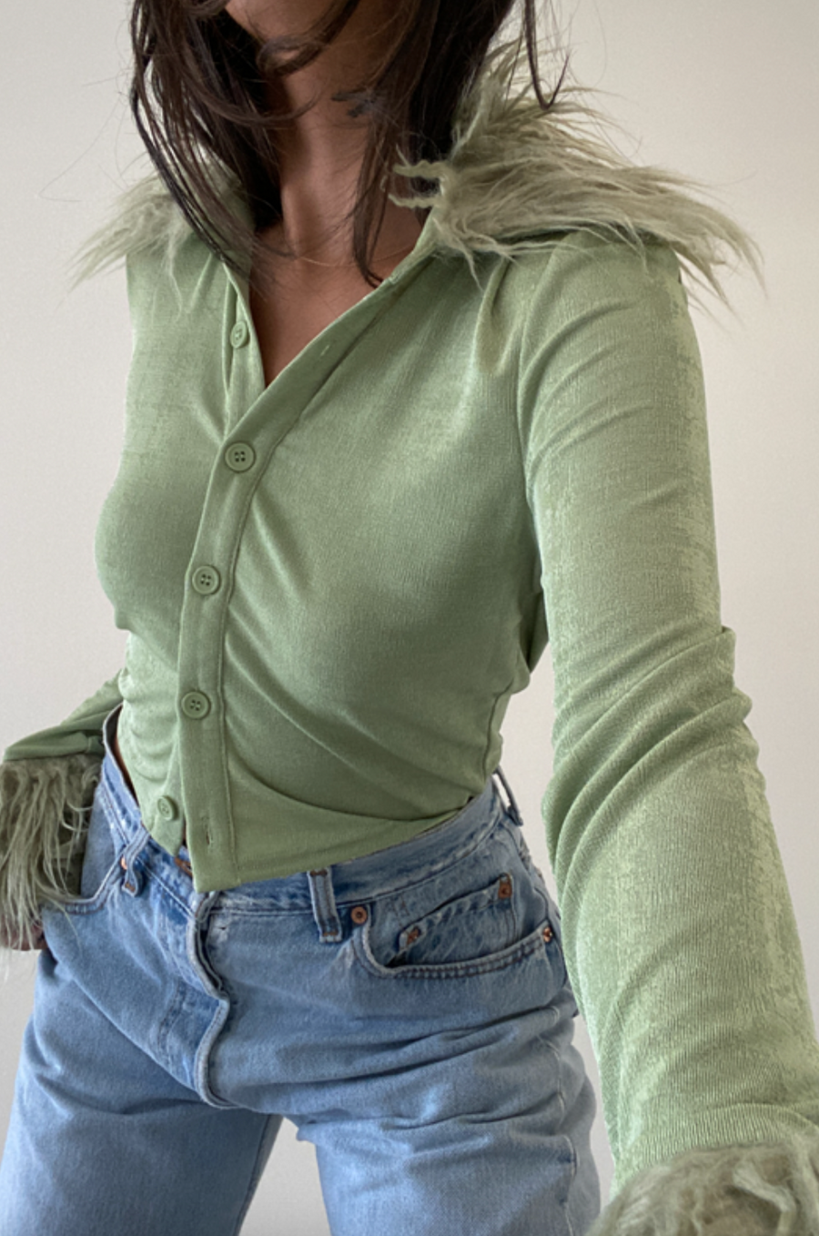 Paxton Fur Trim Button Up