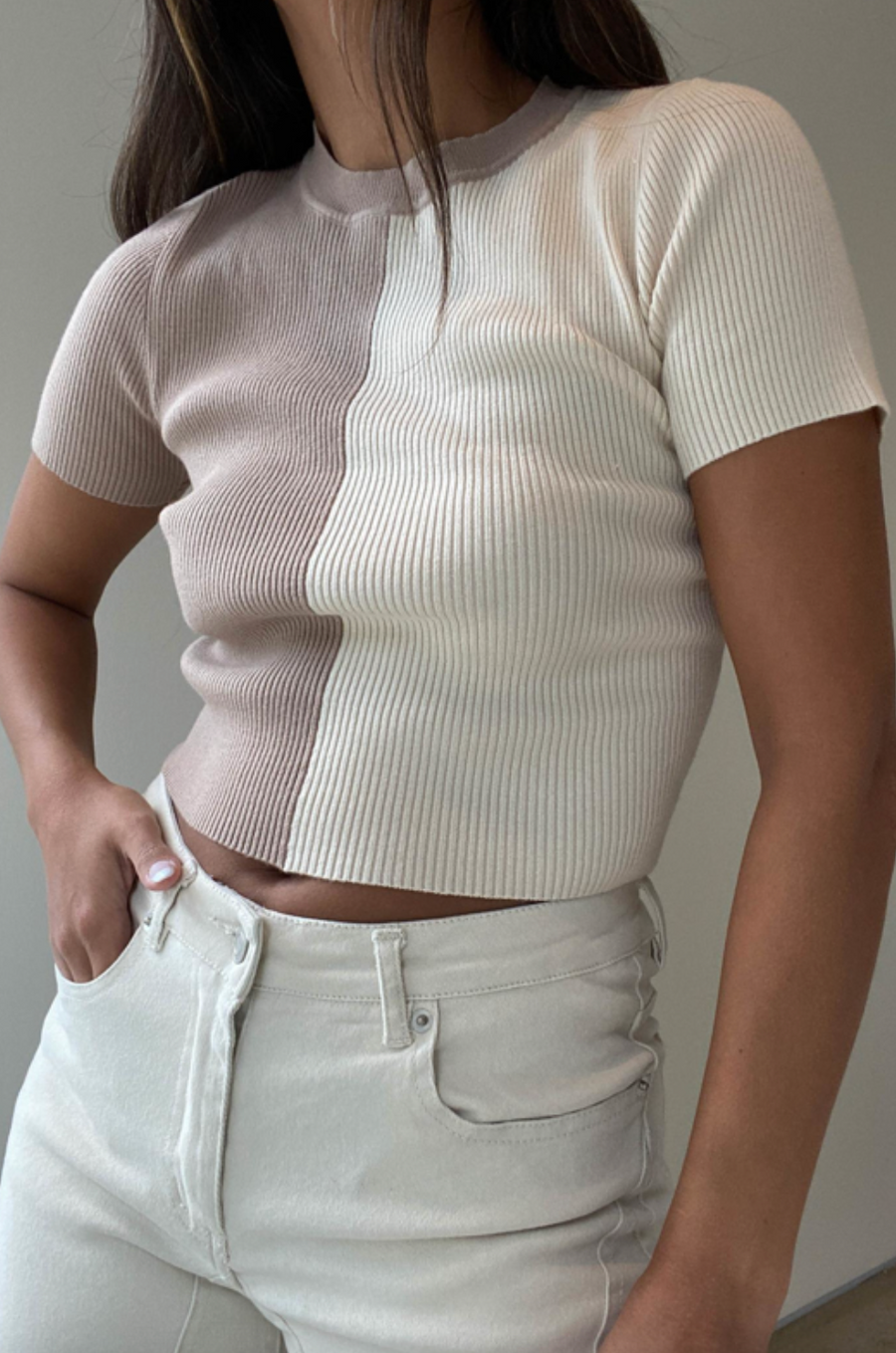 Cold Brew Crew Colorblock Knit Top