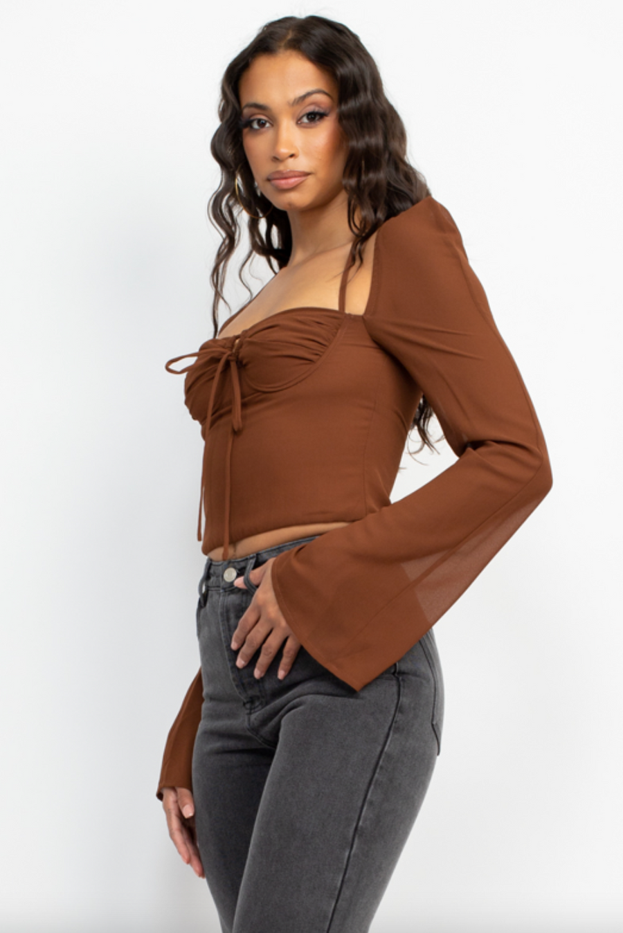 Elsa Chiffon Underwire Crop Top
