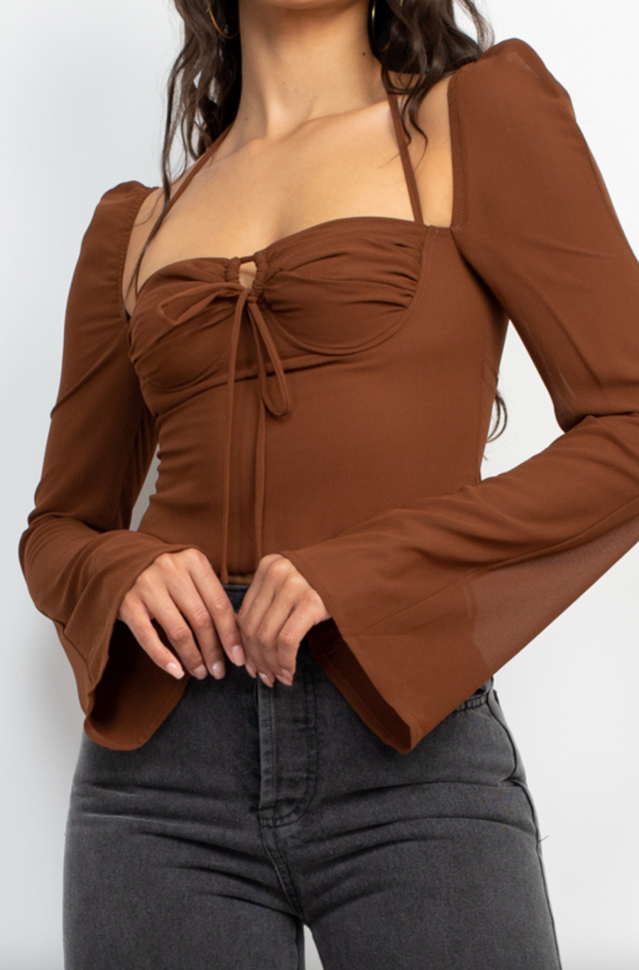 Elsa Chiffon Underwire Crop Top