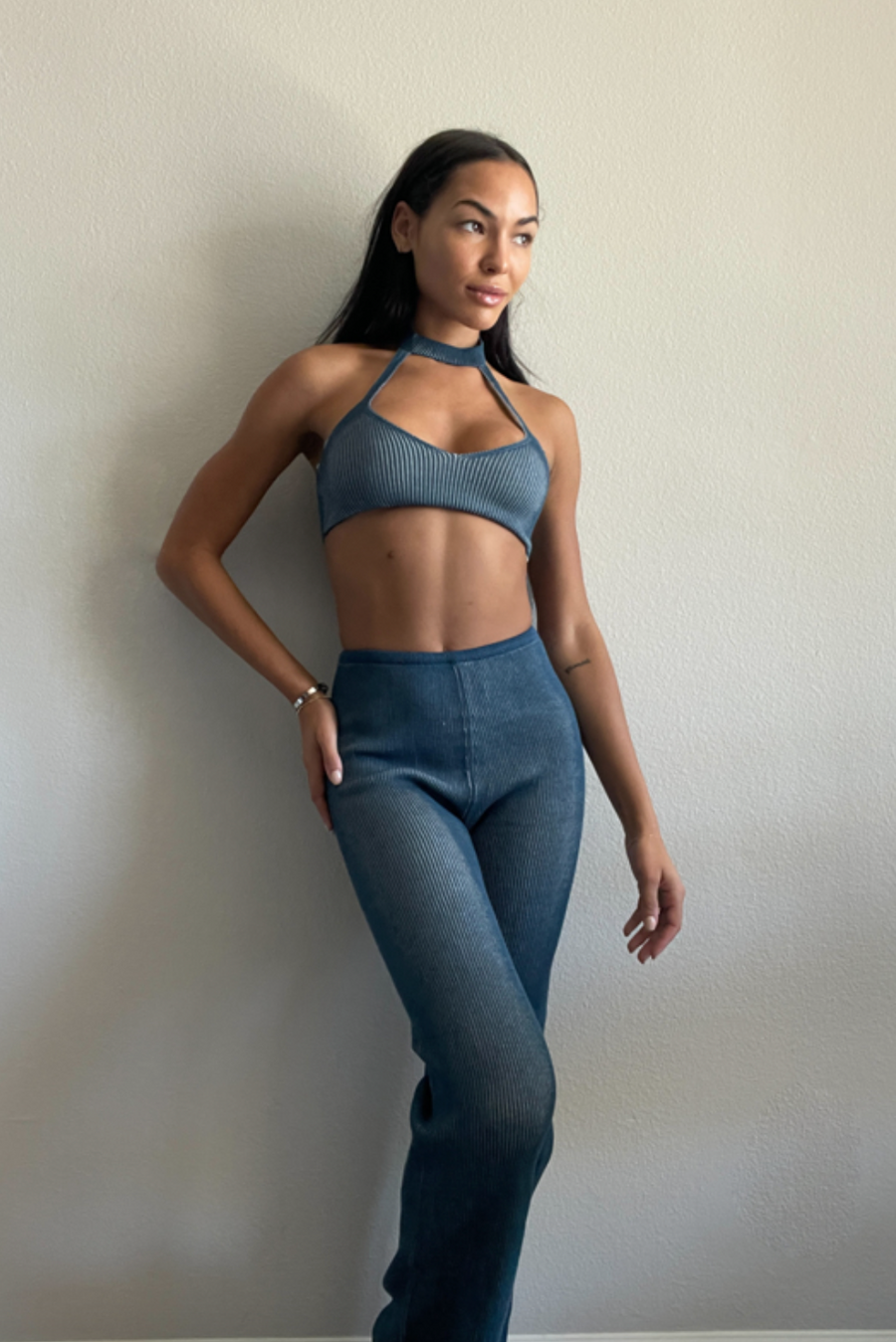 No Attachments Cutout Pant Set