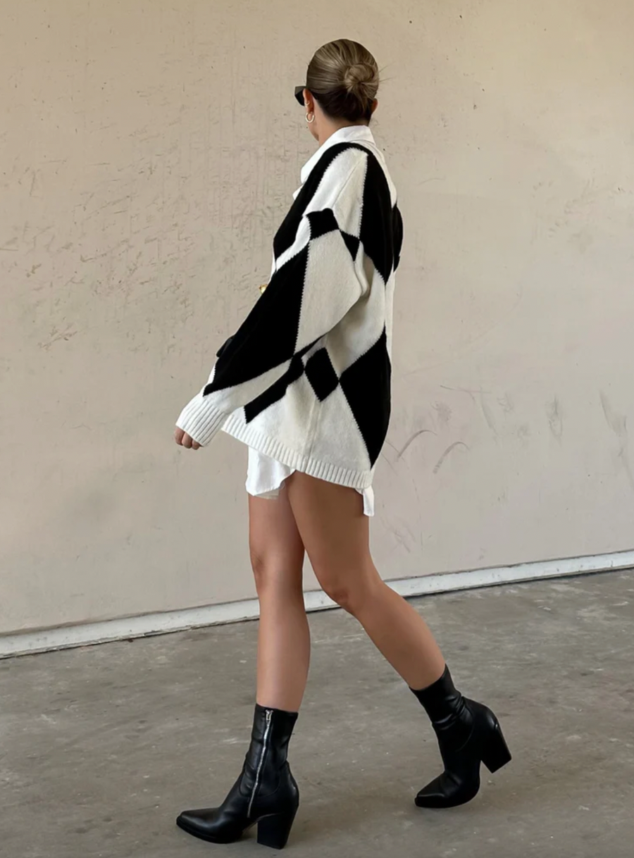 Brooklyn Argyle Knit Top