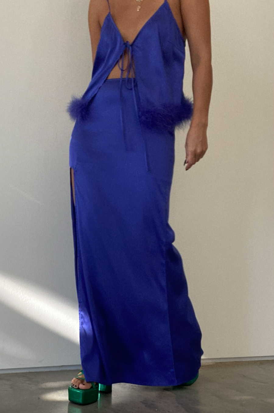 So Much Luxe Satin Skirt Set Orchid