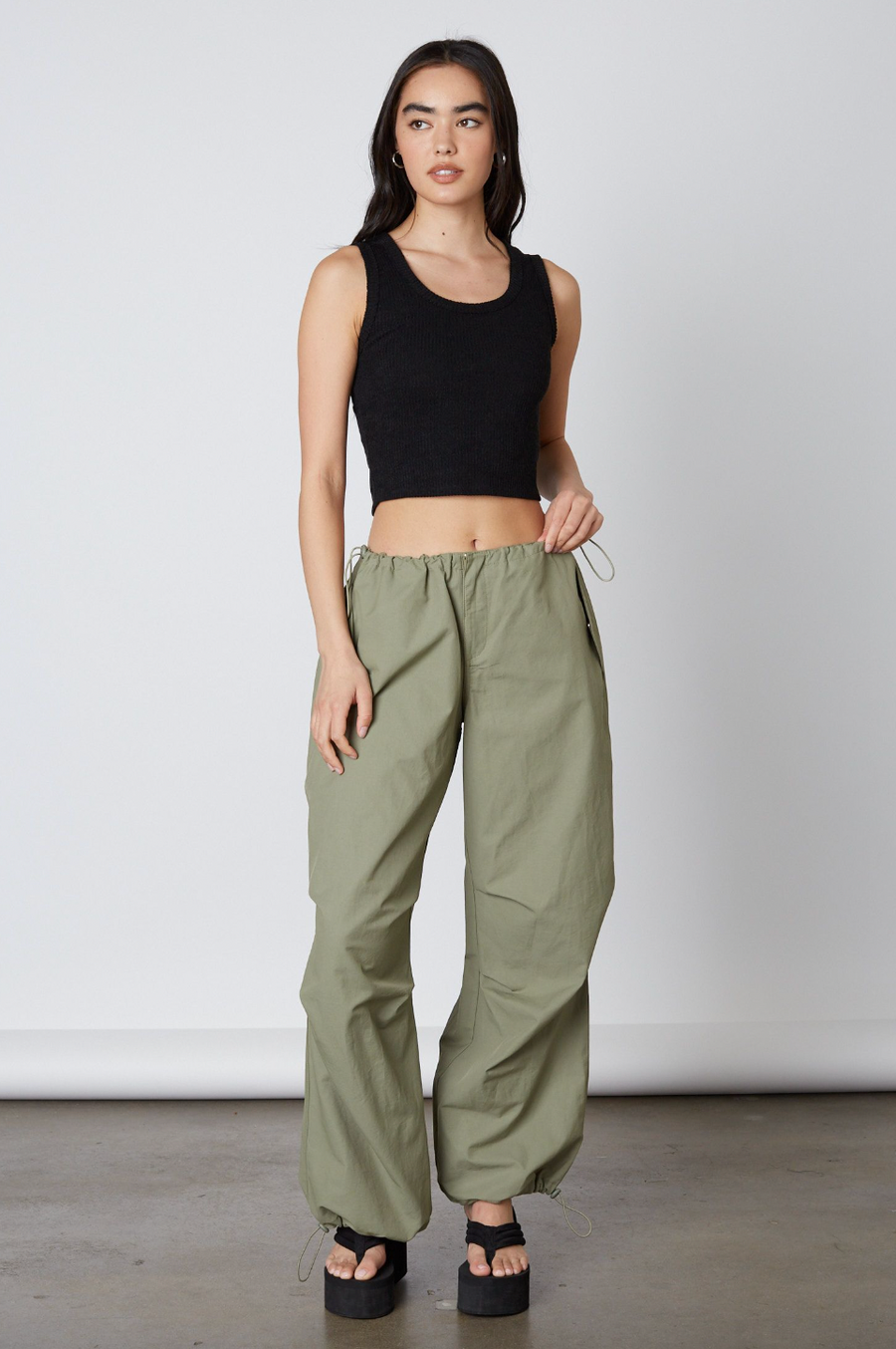 Jaded Parachute Pants Olive
