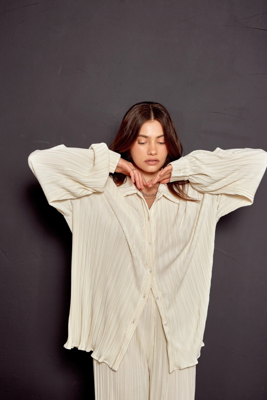 Aurora Pleated Shirt Set