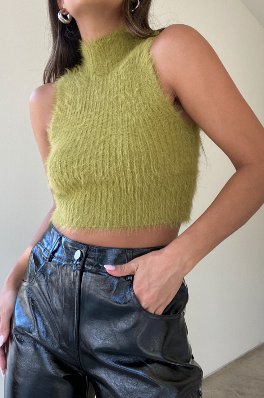 Florence Fuzzy Mock Neck Top