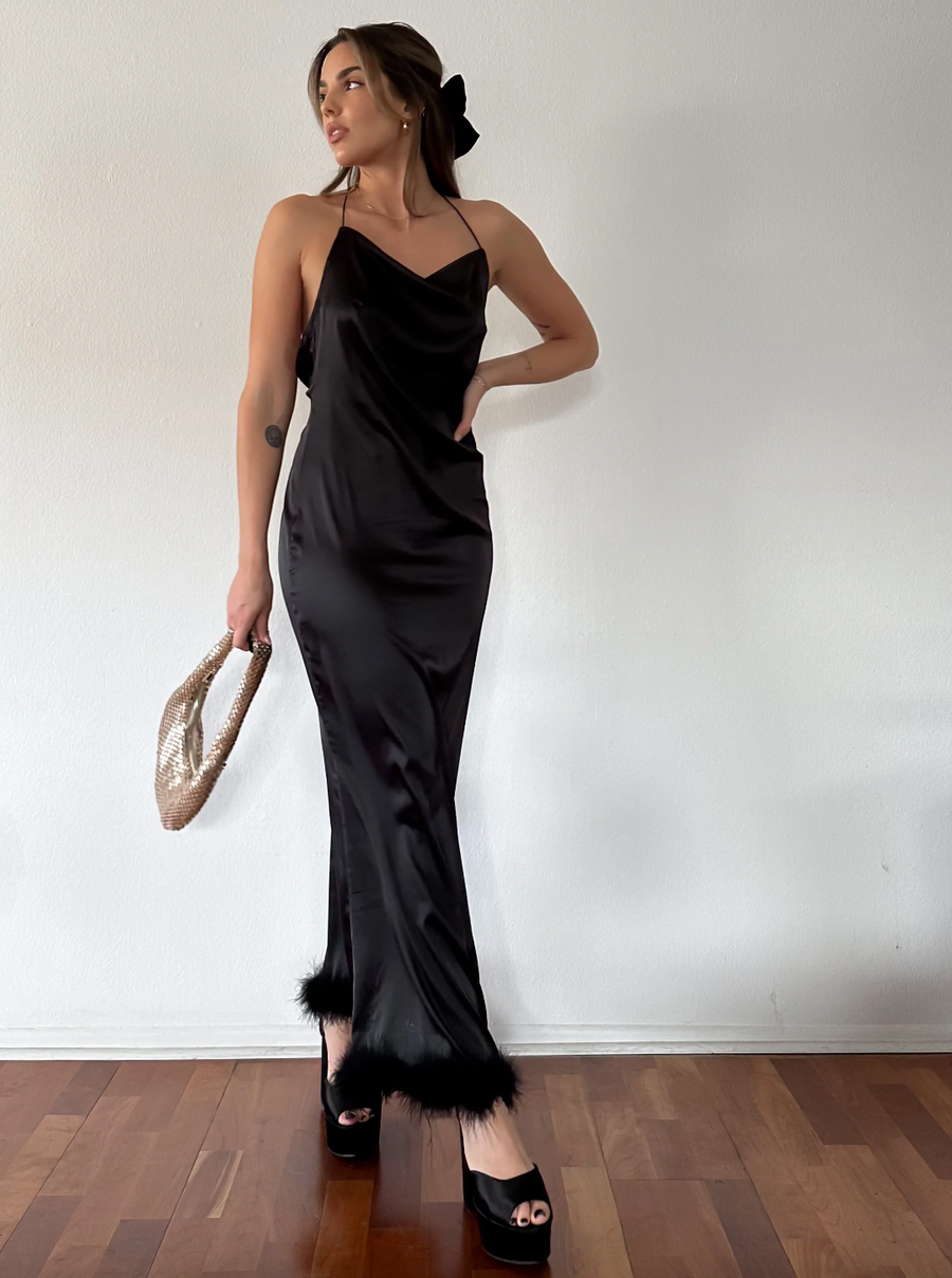 Eye Contact Satin Maxi Dress