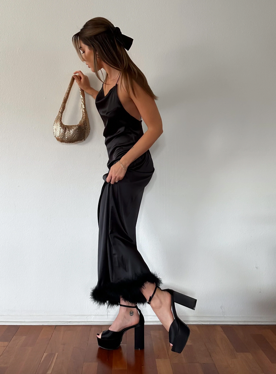 Eye Contact Satin Maxi Dress