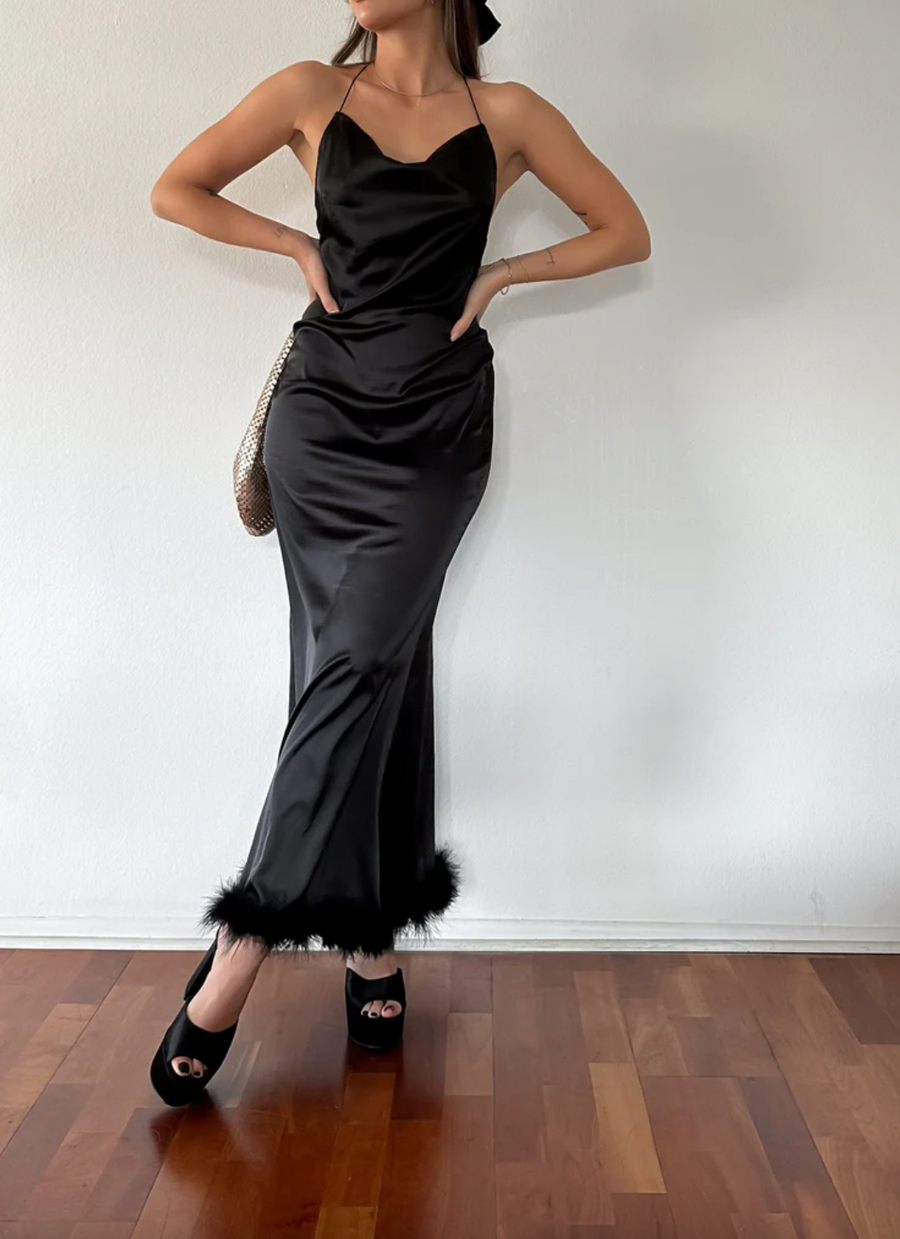 Eye Contact Satin Maxi Dress