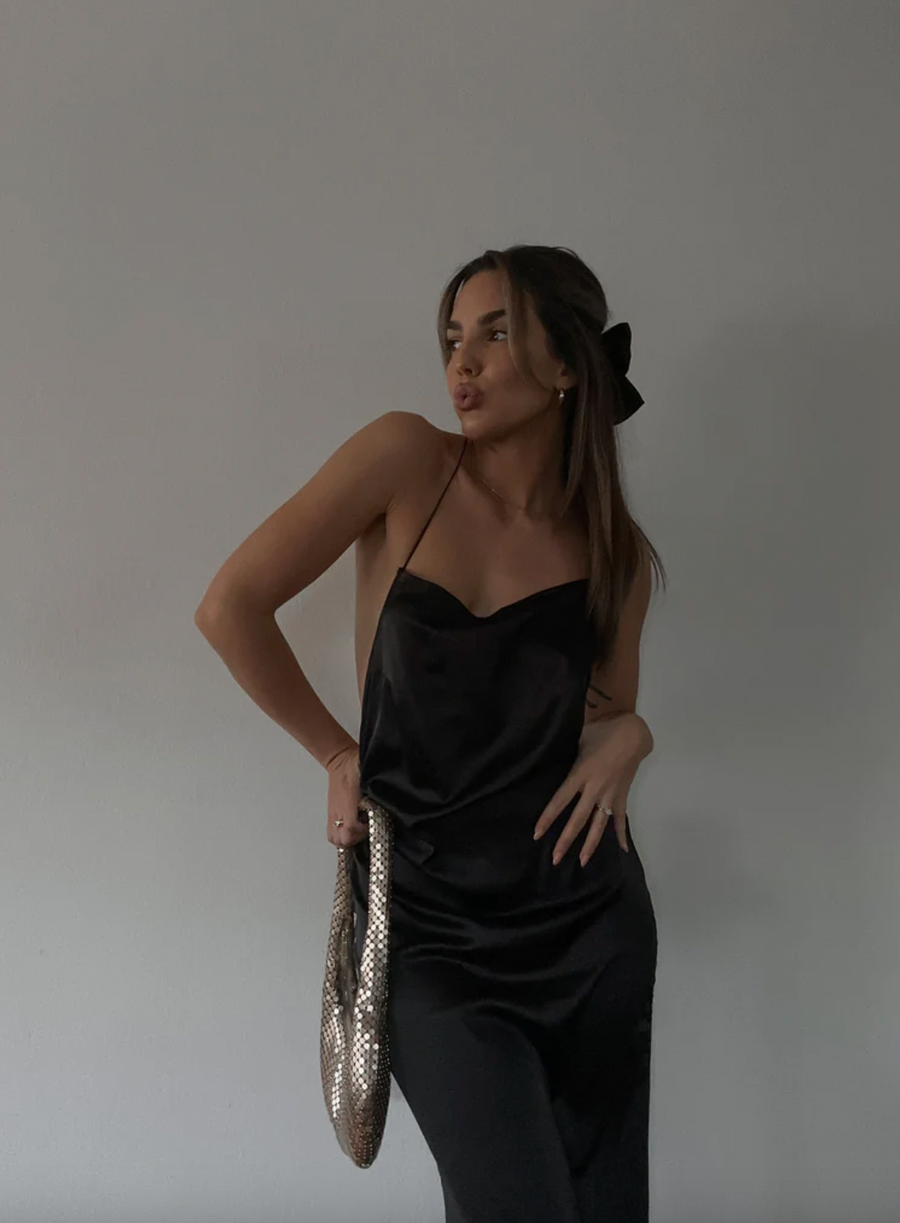 Eye Contact Satin Maxi Dress