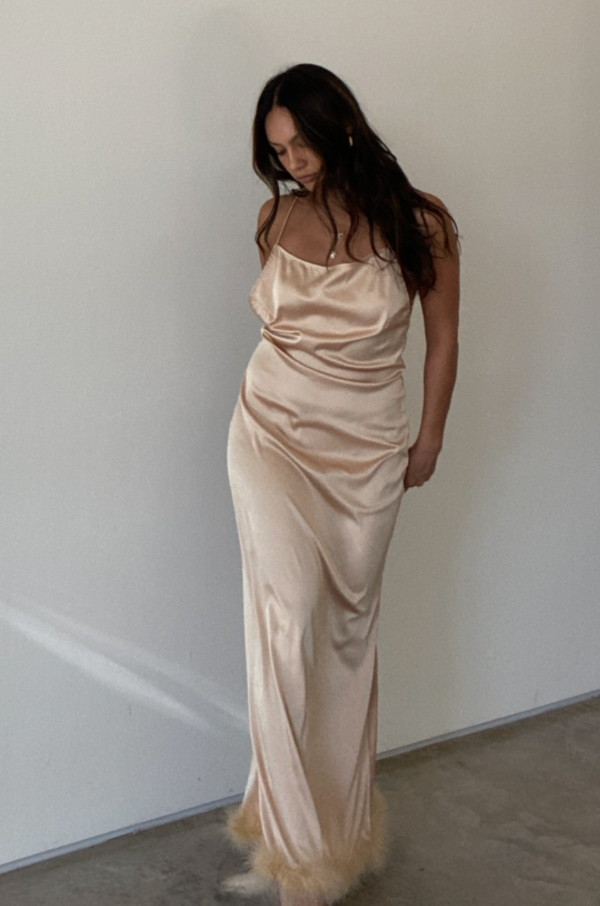 Eye Contact Satin Maxi Dress