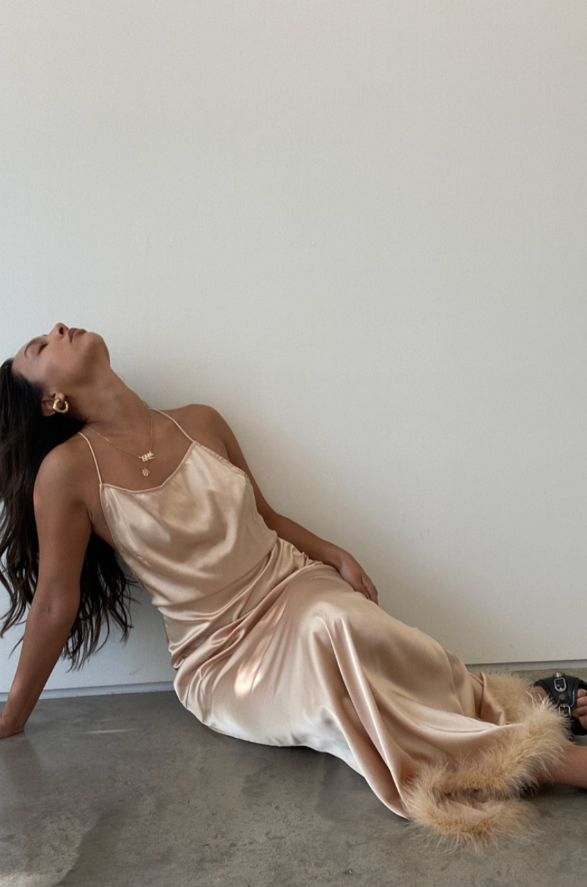 Eye Contact Satin Maxi Dress
