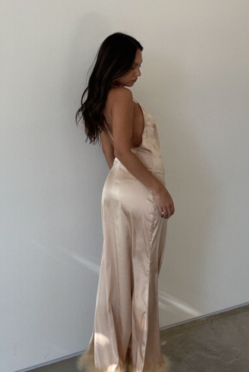 Eye Contact Satin Maxi Dress