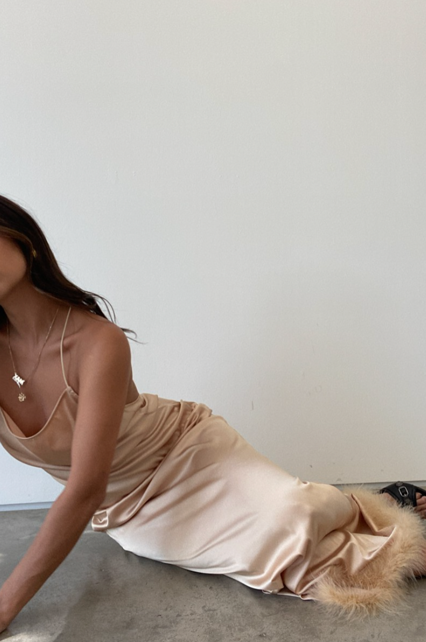 Eye Contact Satin Maxi Dress