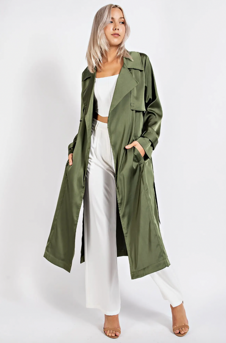 Satin Trench Coat
