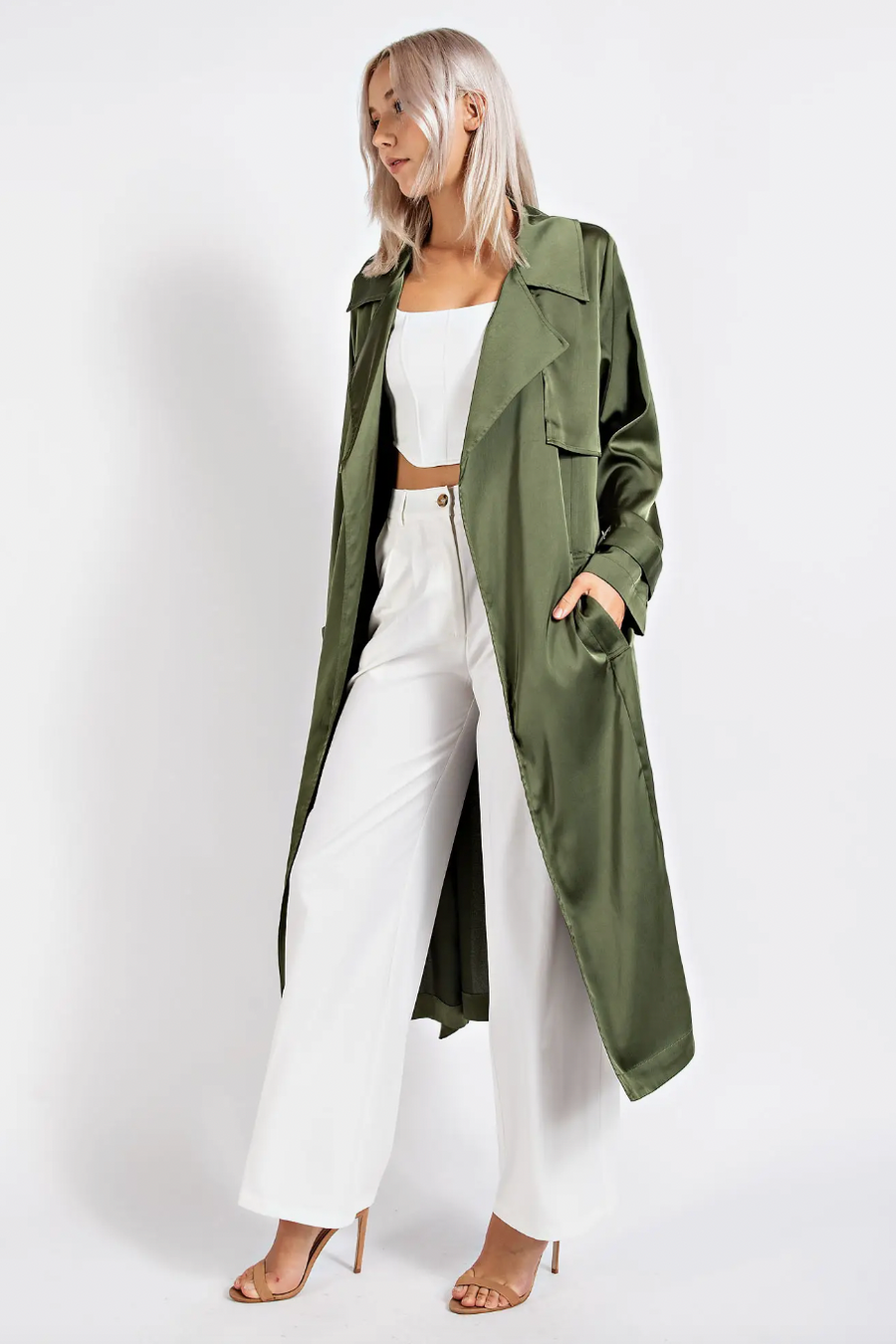 Satin Trench Coat