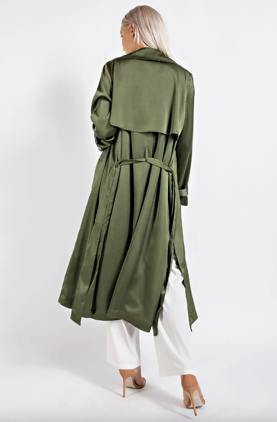 Satin Trench Coat