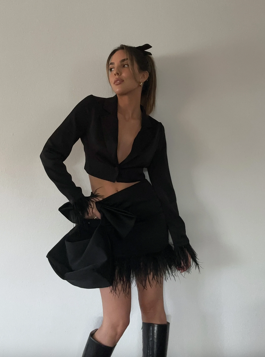 Mon Ami Feather Mini Skirt