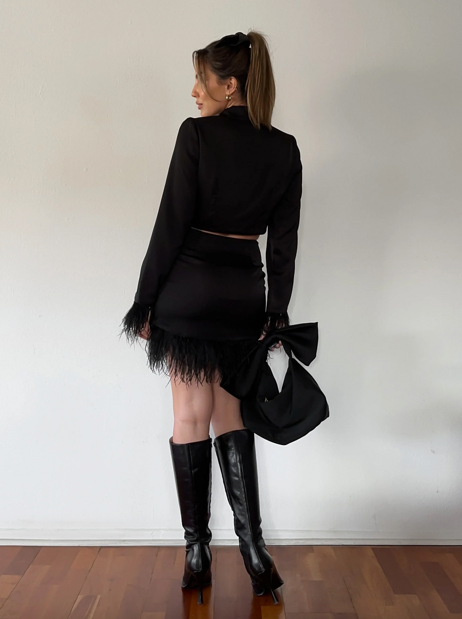 Mon Ami Feather Mini Skirt