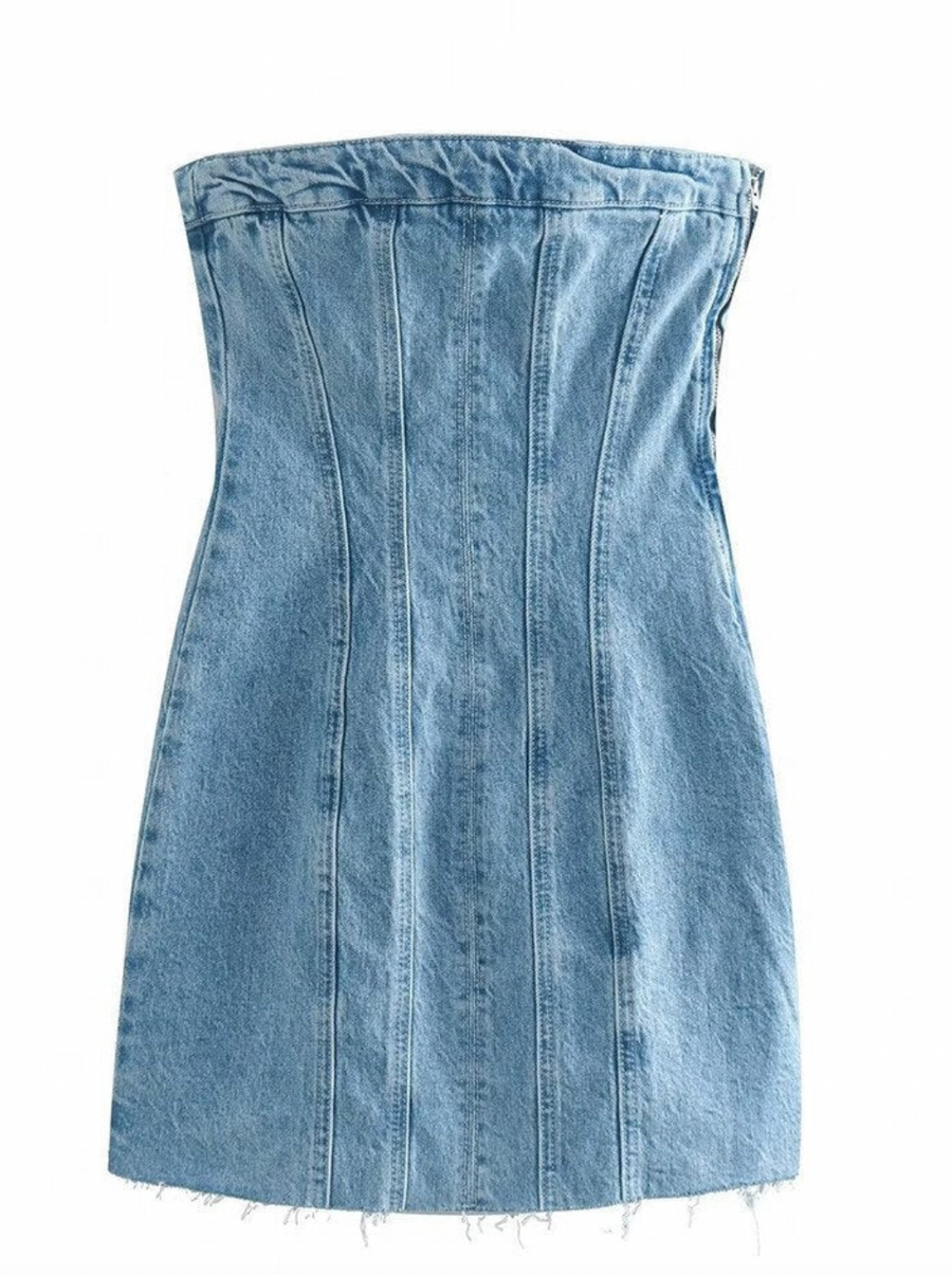 Denim Bandeau Dress