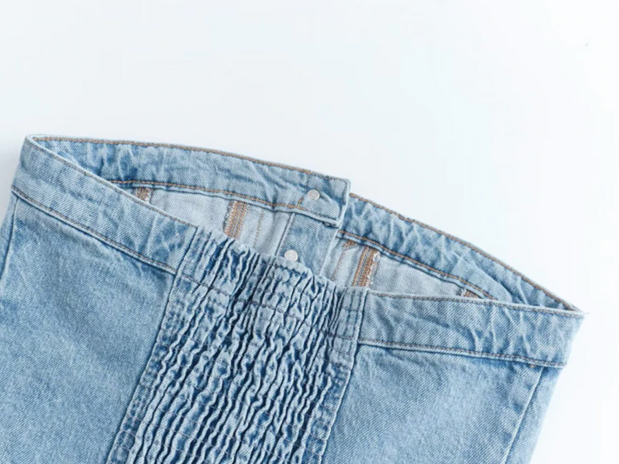 River Denim Strapless Top
