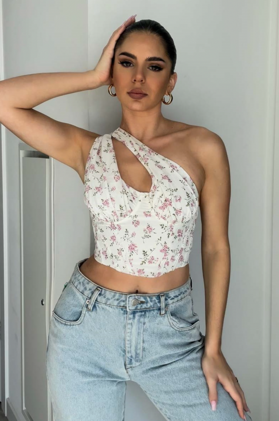 Into You One Shoulder Crop Top