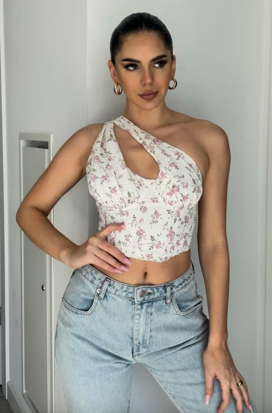 Into You One Shoulder Crop Top