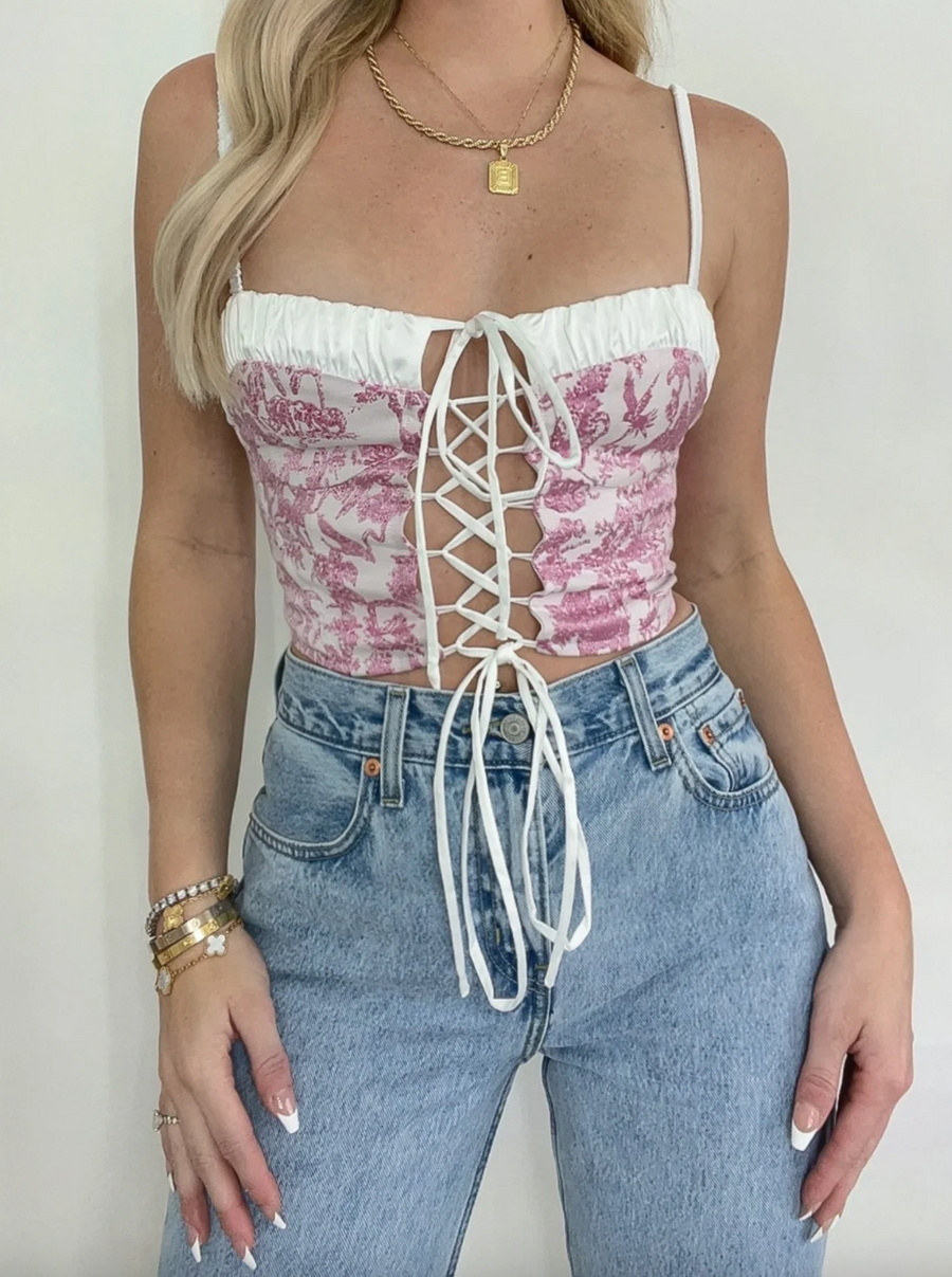 Madeline Lace Up Corset Top