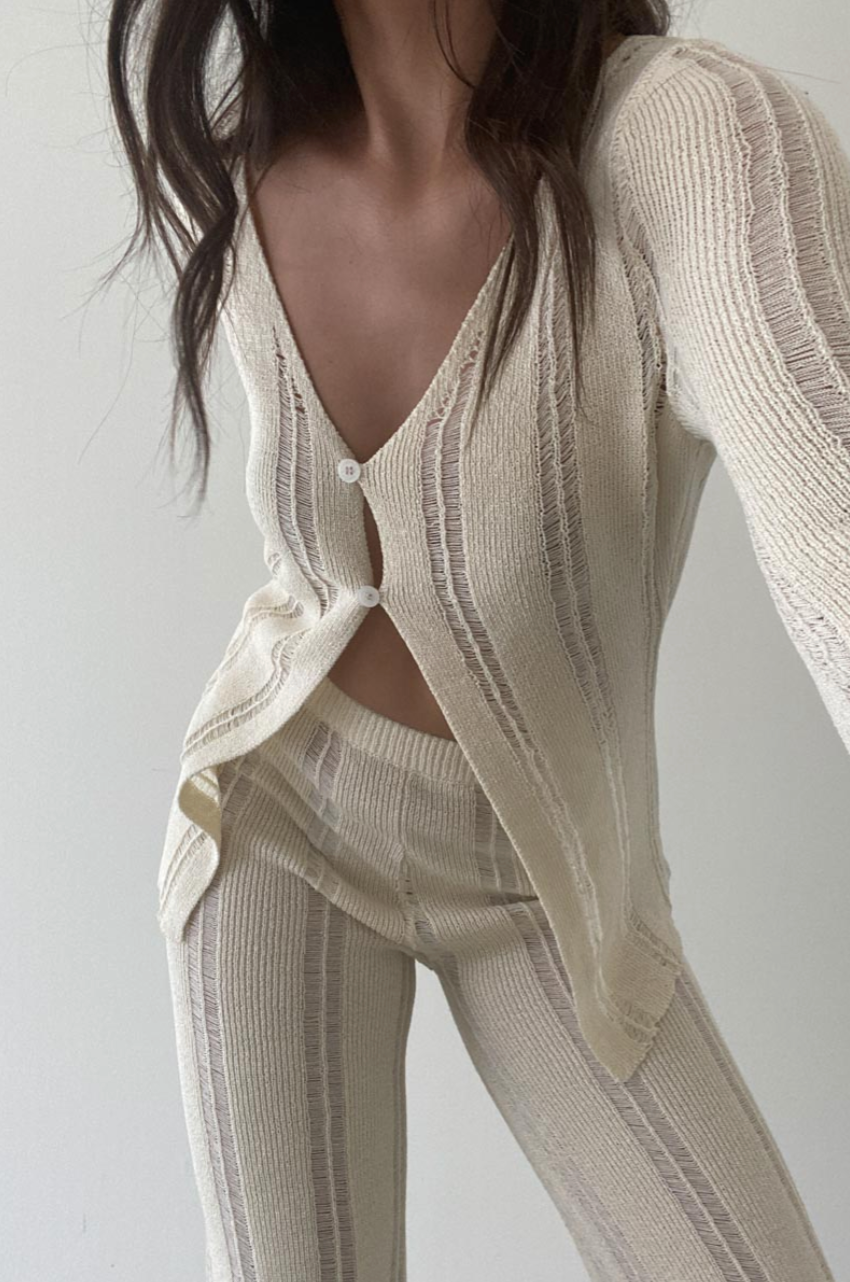 KNIT LONG SLEEVE TOP & LONG PANTS