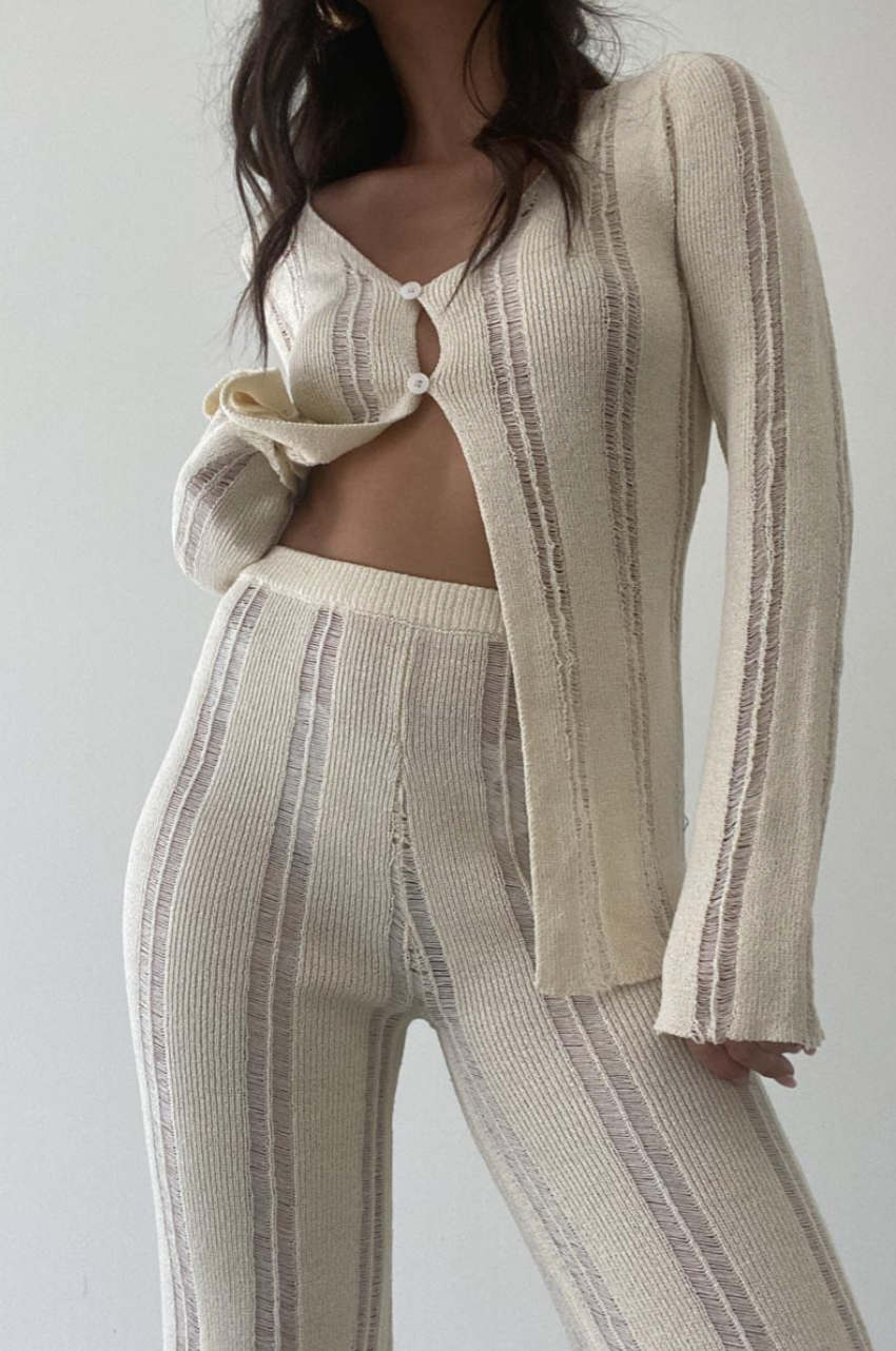 KNIT LONG SLEEVE TOP & LONG PANTS
