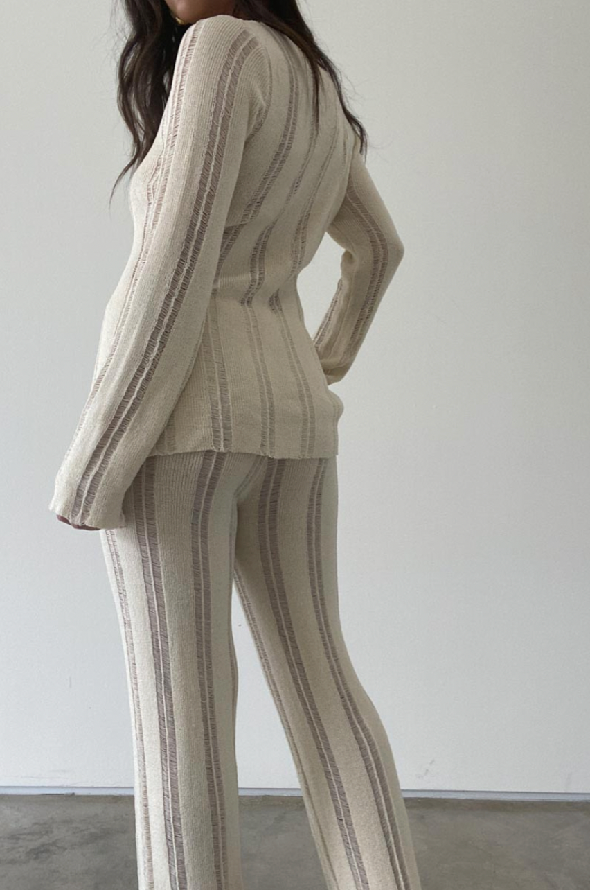 KNIT LONG SLEEVE TOP & LONG PANTS