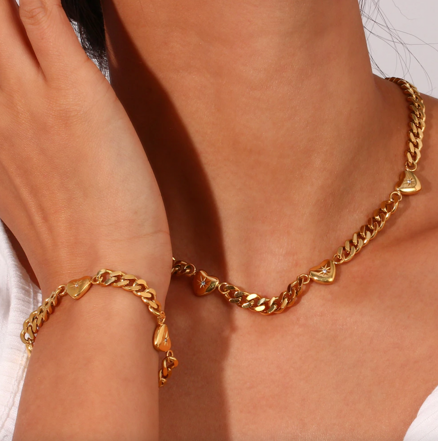 Oasis Cuban Chain Charm Set