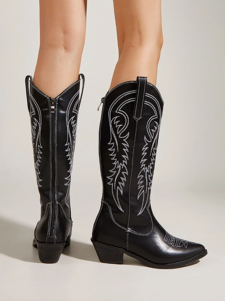 Sandstorm Chunky Heeled Cowboy Boots