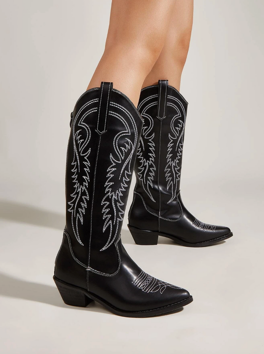 Sandstorm Chunky Heeled Cowboy Boots