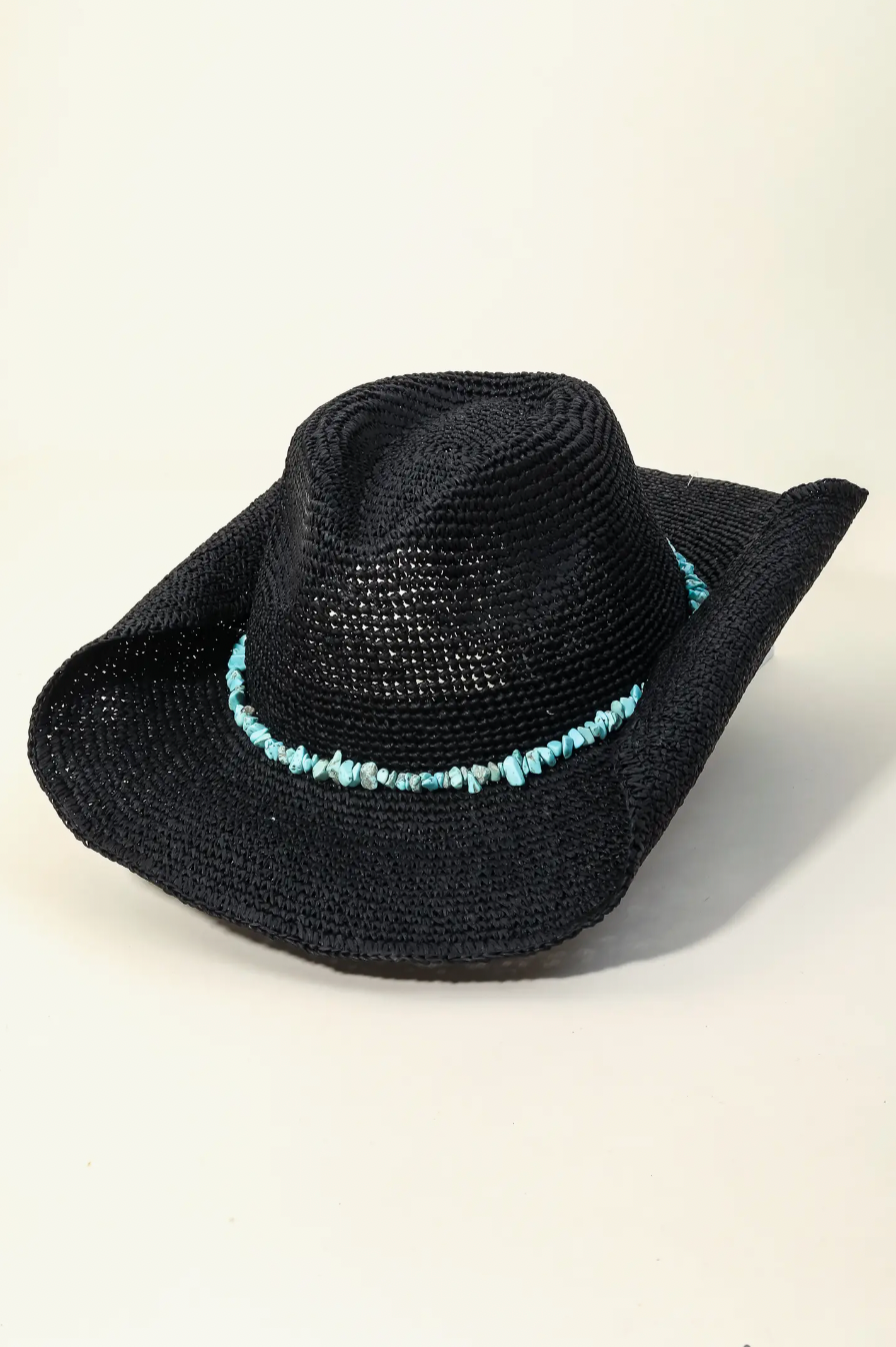 Stone Beaded Cowboy Hat