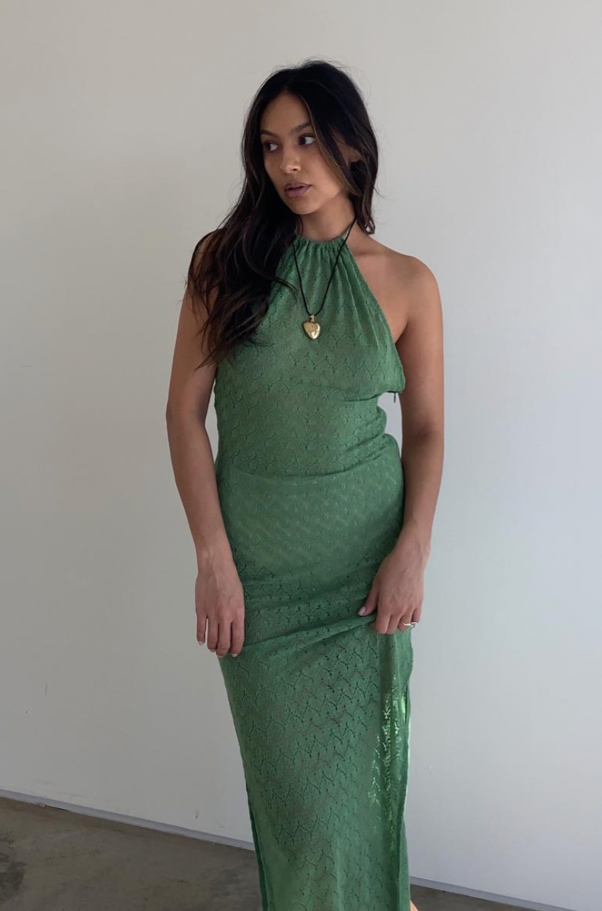 Barbados Halter Knit Maxi Dress