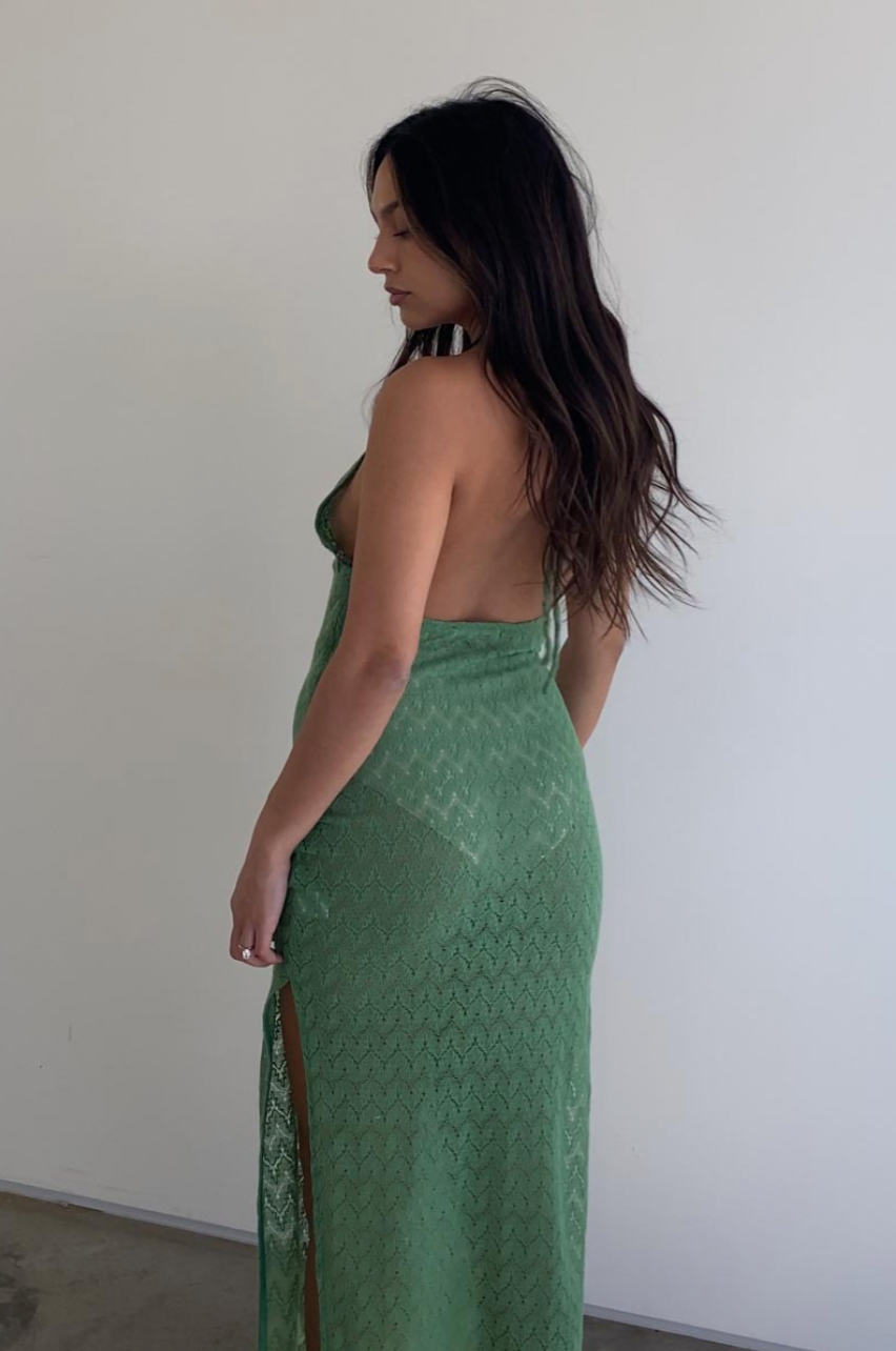 Barbados Halter Knit Maxi Dress