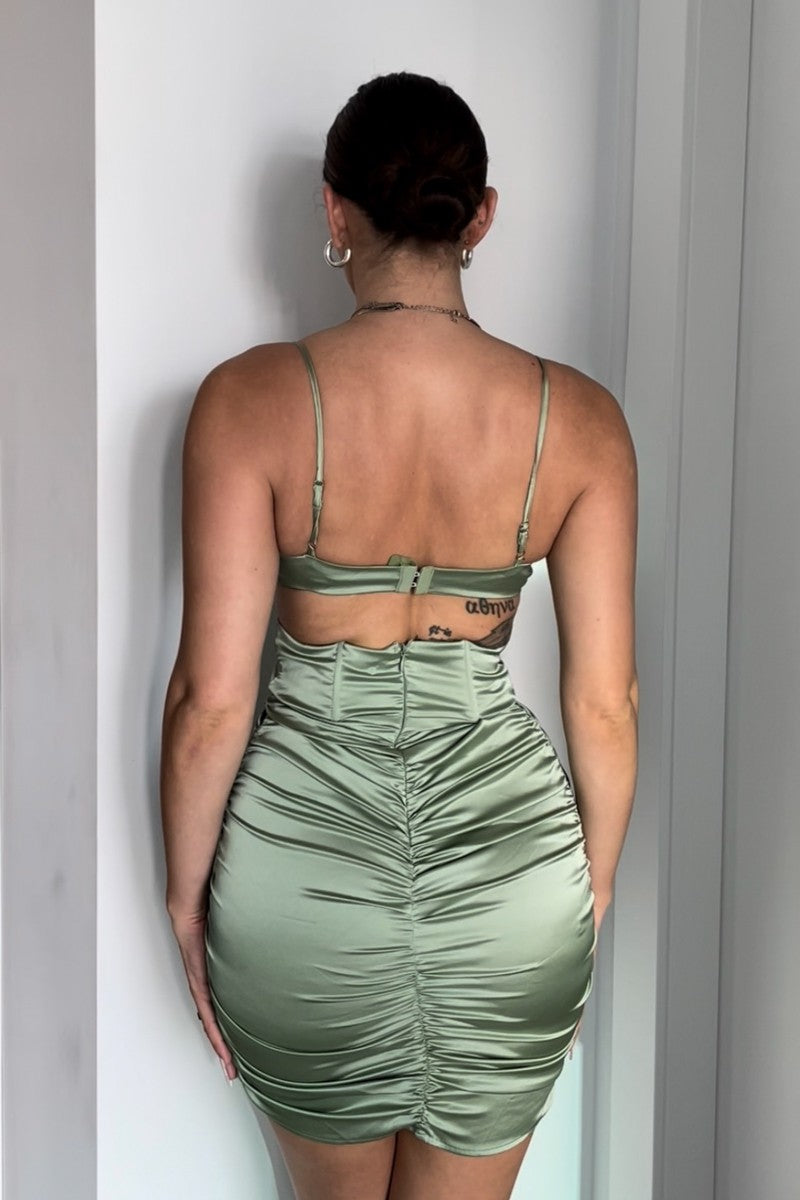 Calypto Corset Satin Mini Dress