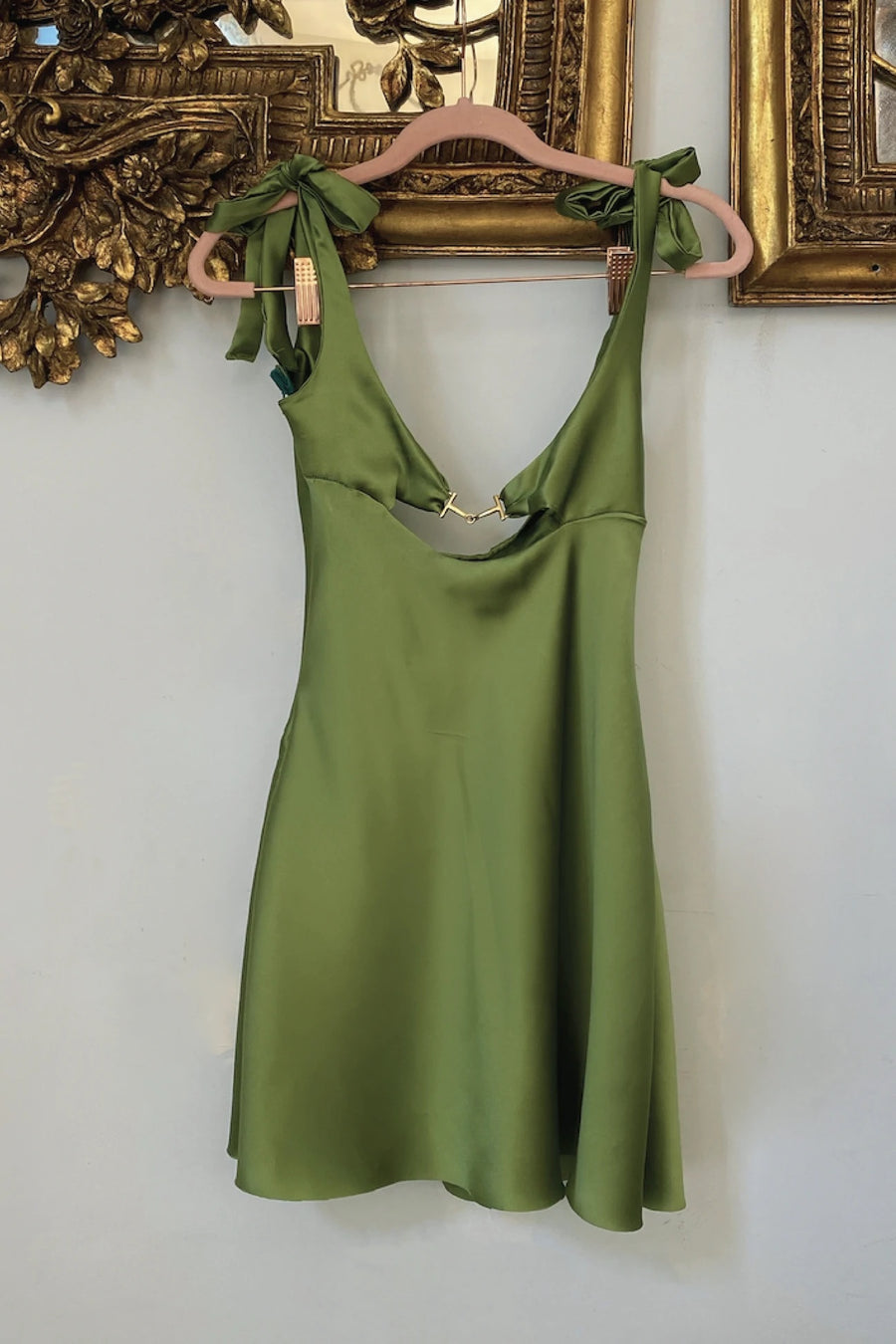satin front clasp dress
