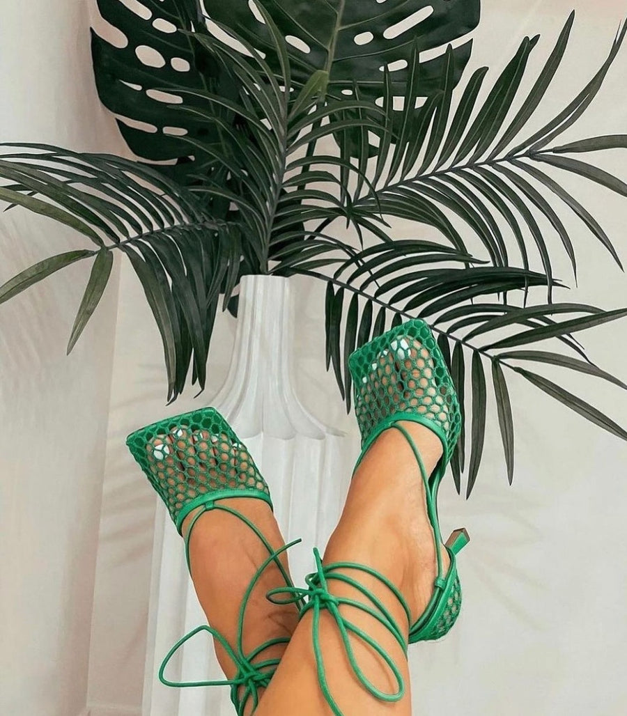 Island Girl Mesh Strappy Stilettos