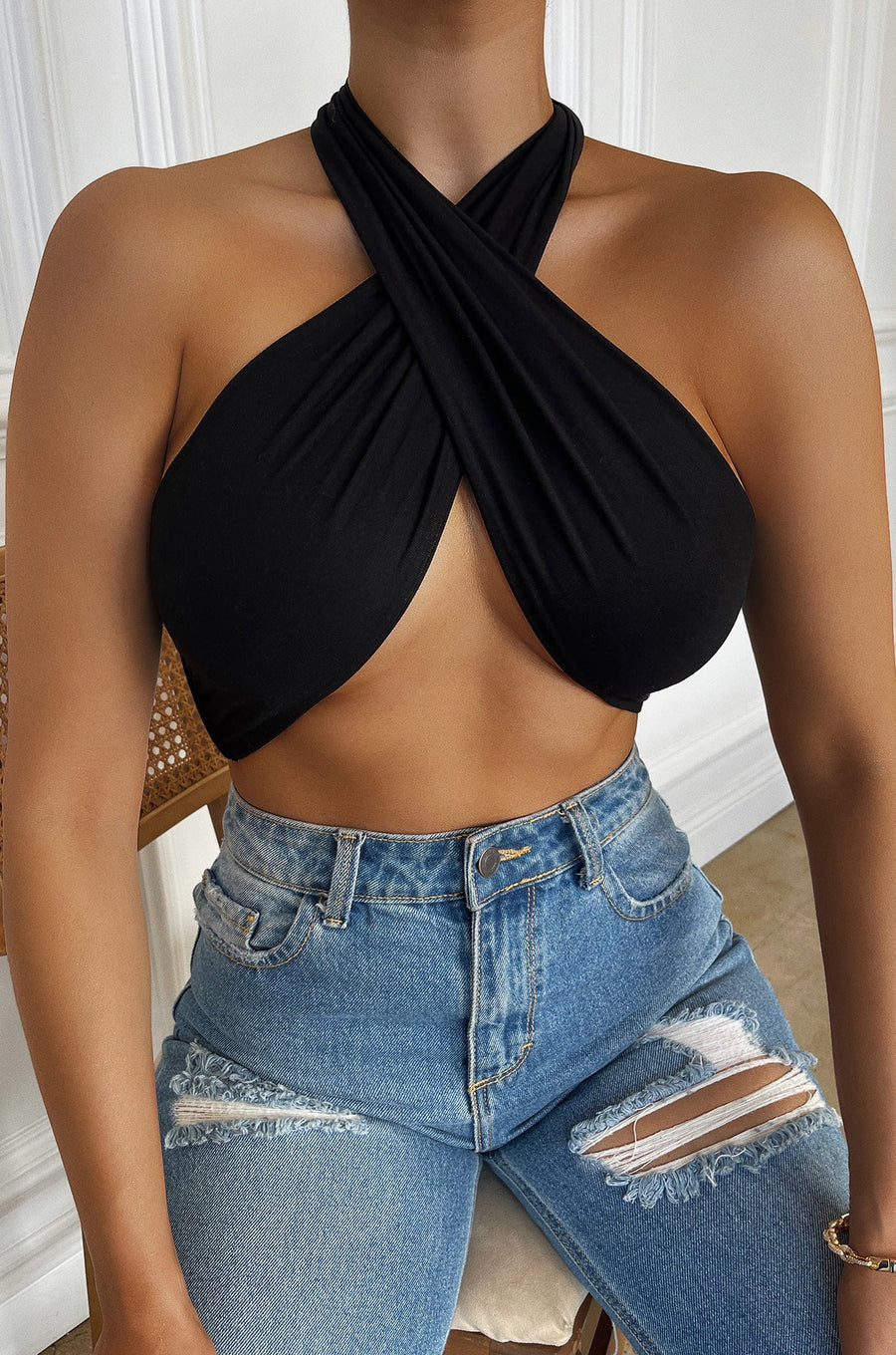 Jordyn multiway wrap top black